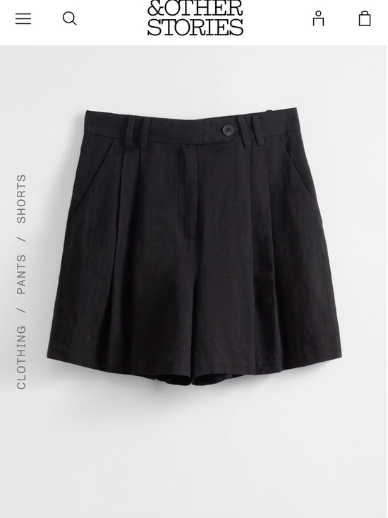 And Other Stories Pants - Black Women's Pleated High-Waist Shorts
